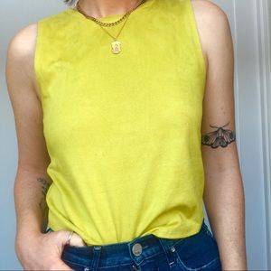 Zara chartreuse faux suede crop tank S